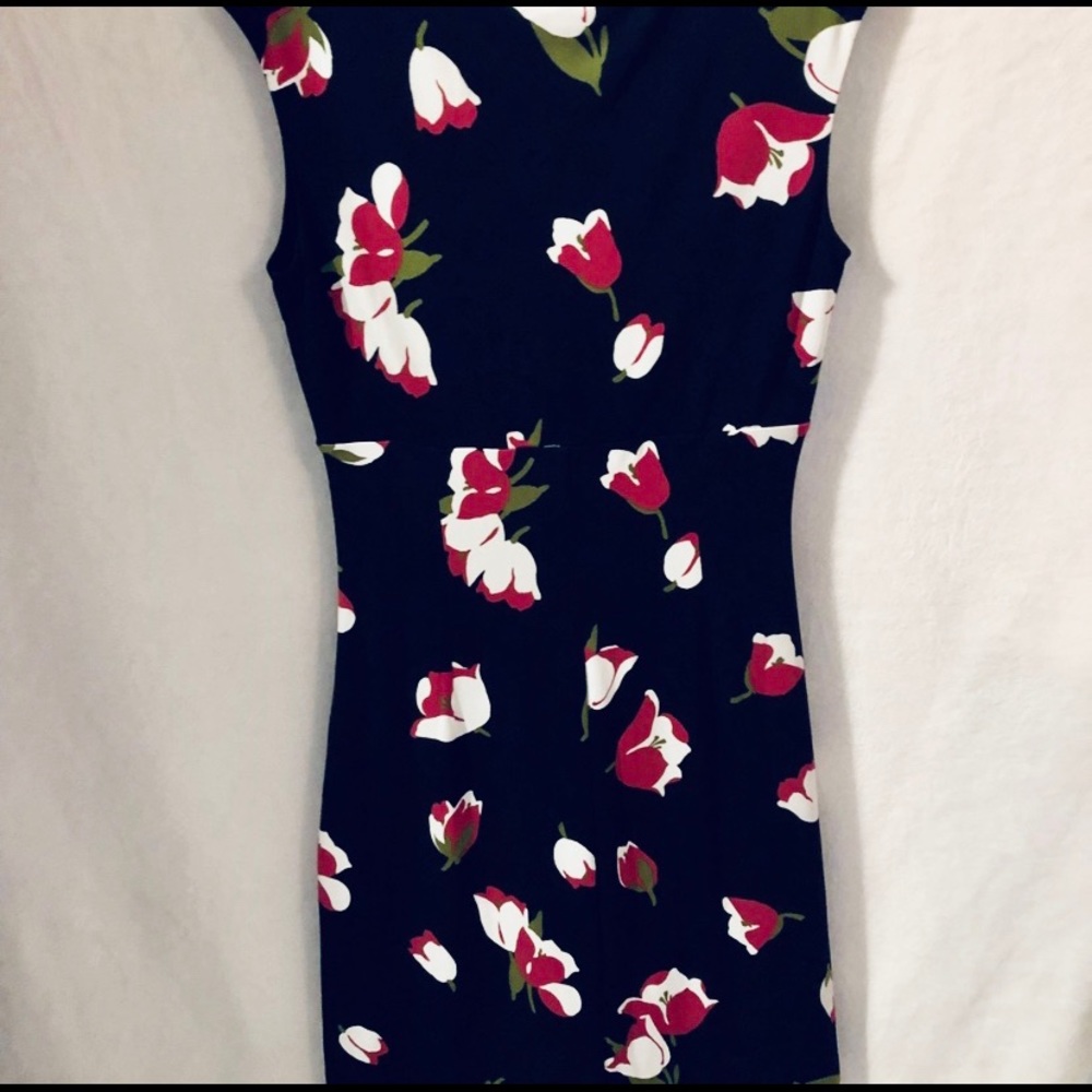NWT Ann Taylor Navy shirred waist wrap top dress